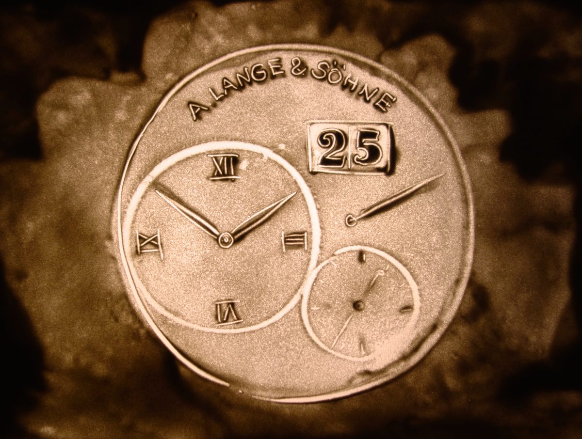 Sandbild einer A. Lange & Söhne Uhr
