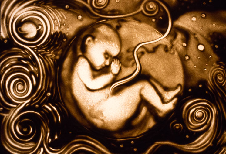 Sandbild eines Embrios
