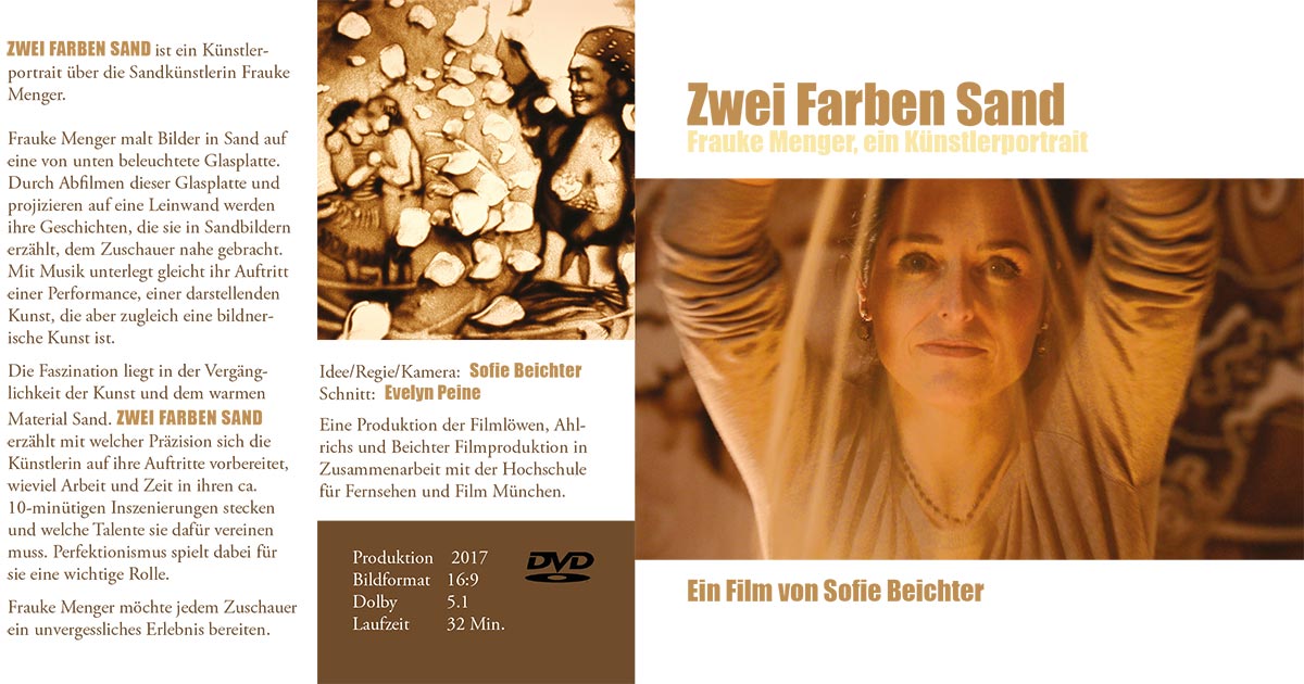 Zwei Farben Sand - Frauke Menger, ein Künstlerportrait - Filmcover Komplett - Sandmalerei