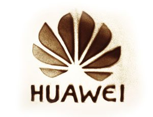 Huawei Logo in Sand gemalt